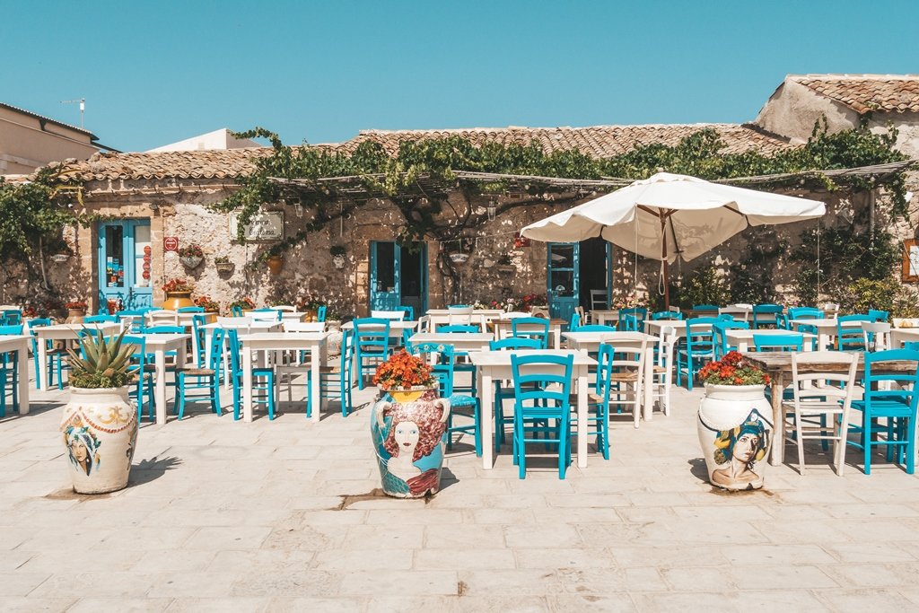 The picturesque village of Marzamemi, in the province of Syracuse, Sicily.