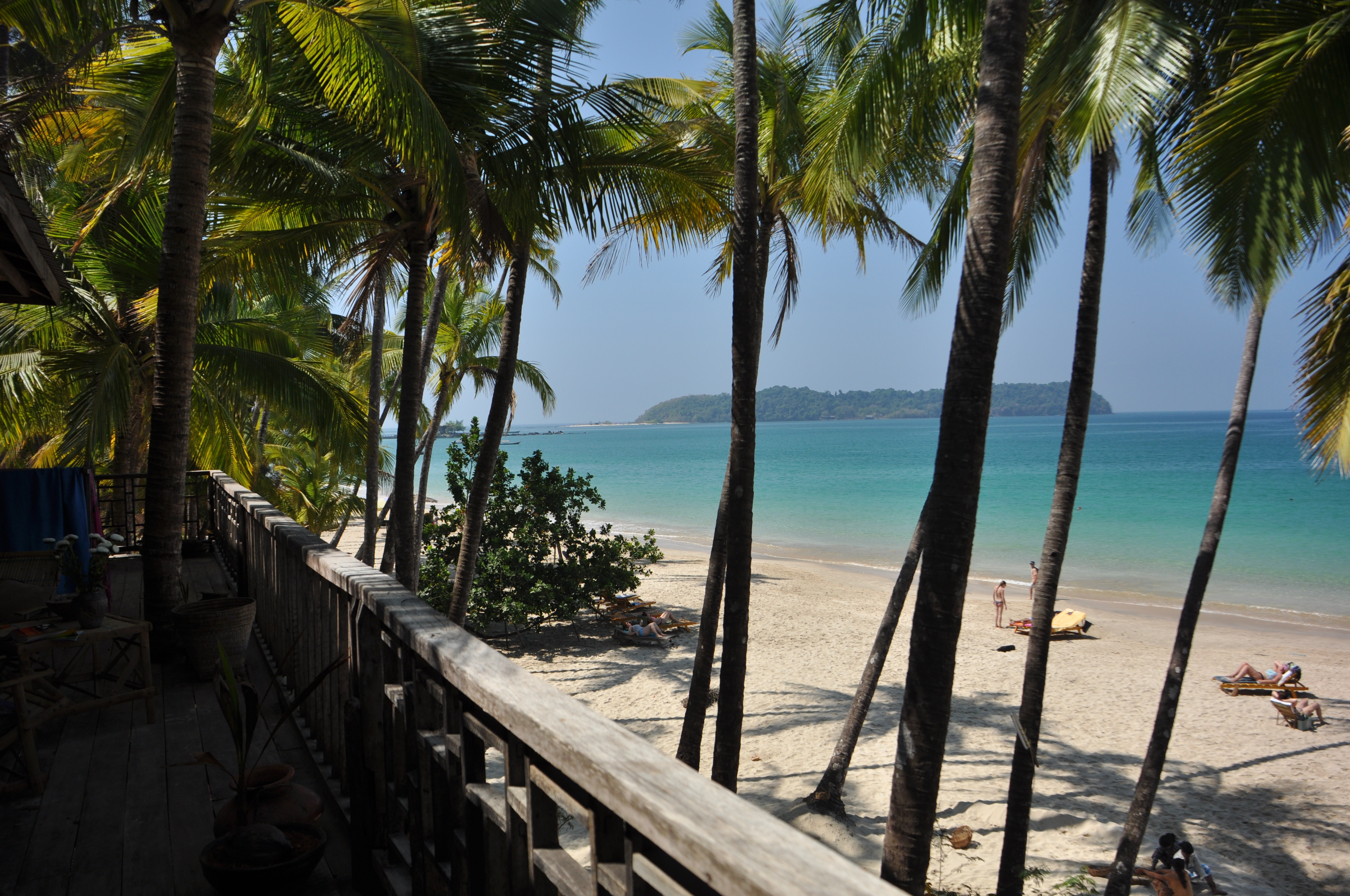 View from room 12 Balcony Laguna Lodge Ngapali Beach Myanmar