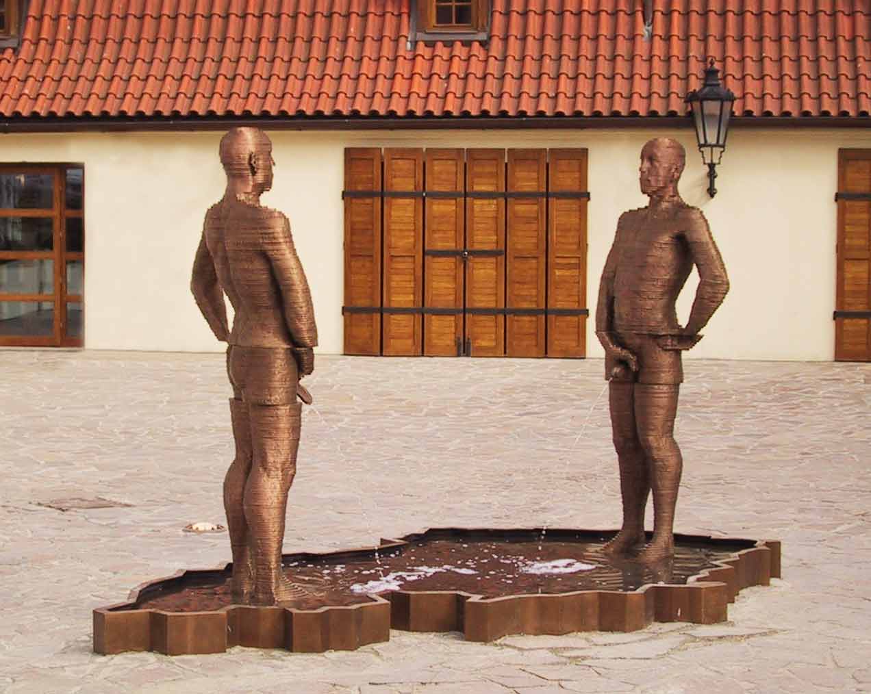 David Cerny Piss Statue Mala Strana Prague